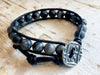 Black Leather Wrap Agate Bracelet