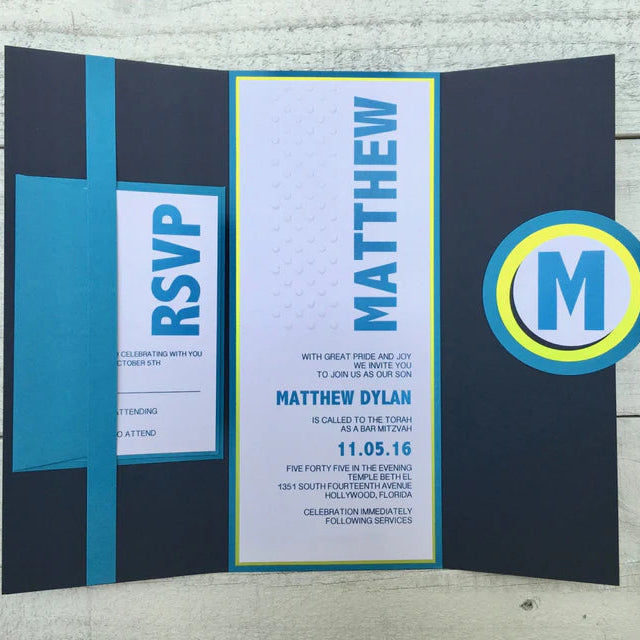 Basketball Themed/Steel Blue ~ Invitation