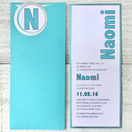 Basketball Themed/Aqua ~ Invitation