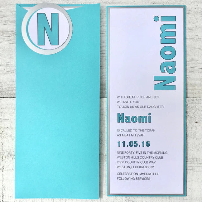 Basketball Themed/Aqua ~ Invitation