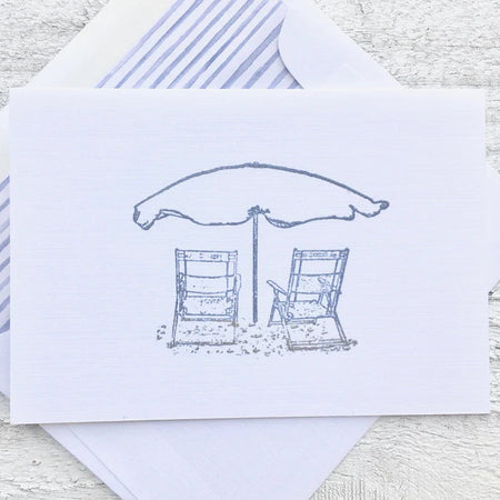 Beach Chair ~ Note Card ~ Set of 8