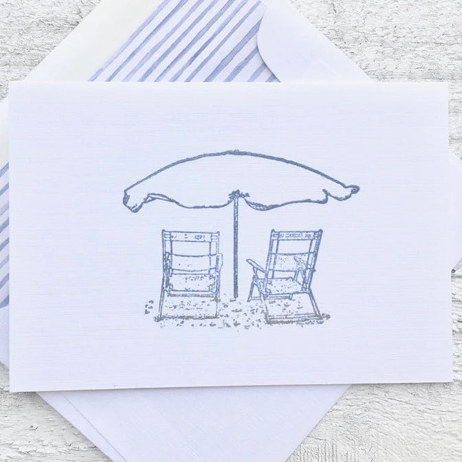 Beach Chair ~ Note Card ~ Set of 8