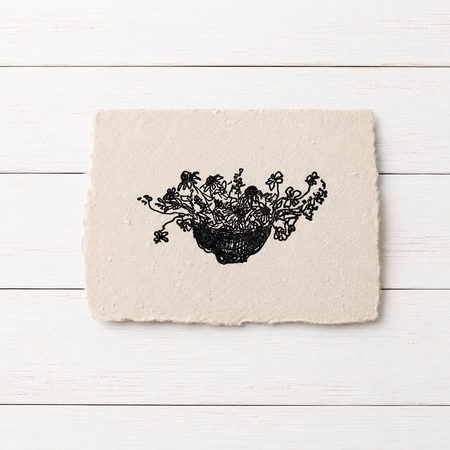 Bowl of Flowers Handmade Note Card
