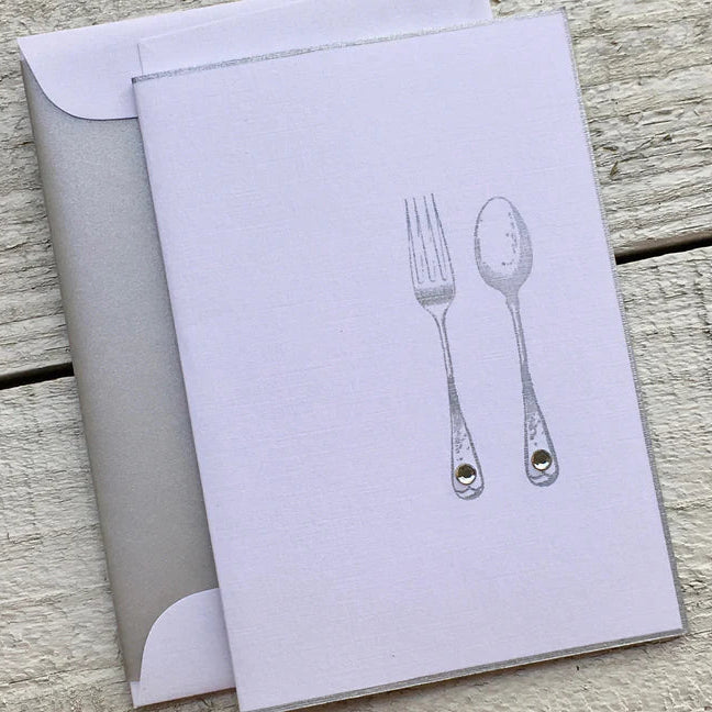 Foodie Silverware ~ Note Card ~ Set of 8