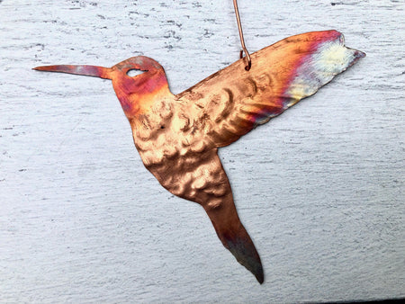 Copper Hummingbird Ornament