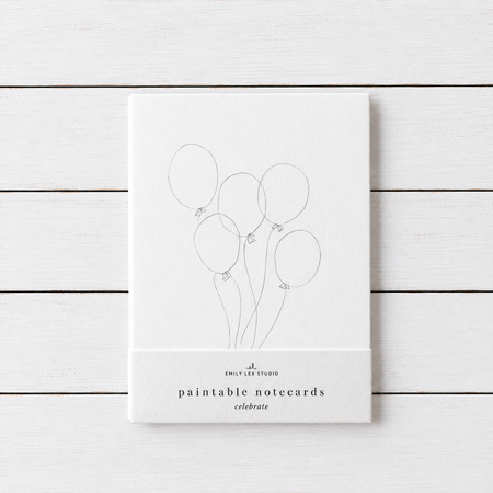 Note Card ~ Paintable Watercolor ~ Celebrate