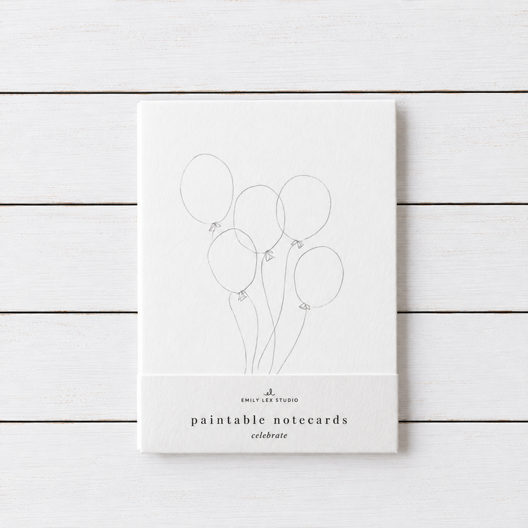Note Card ~ Paintable Watercolor ~ Celebrate