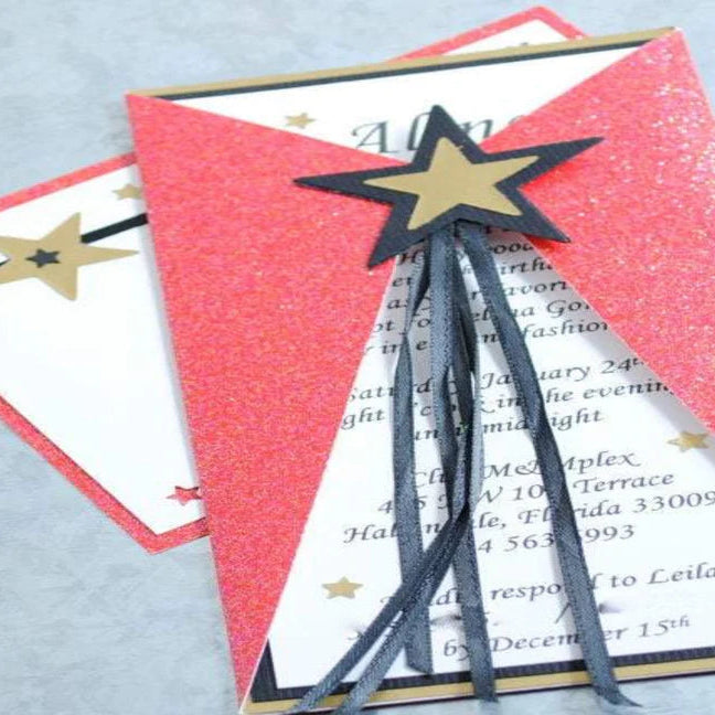Red Carpet & Oscar Night/Black Themed ~ Invitation