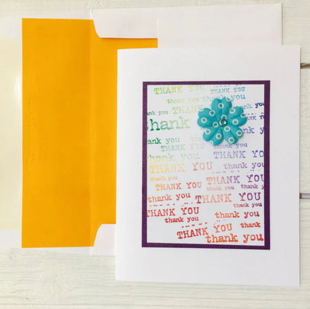 Rainbow Flower ~ Thank You Card