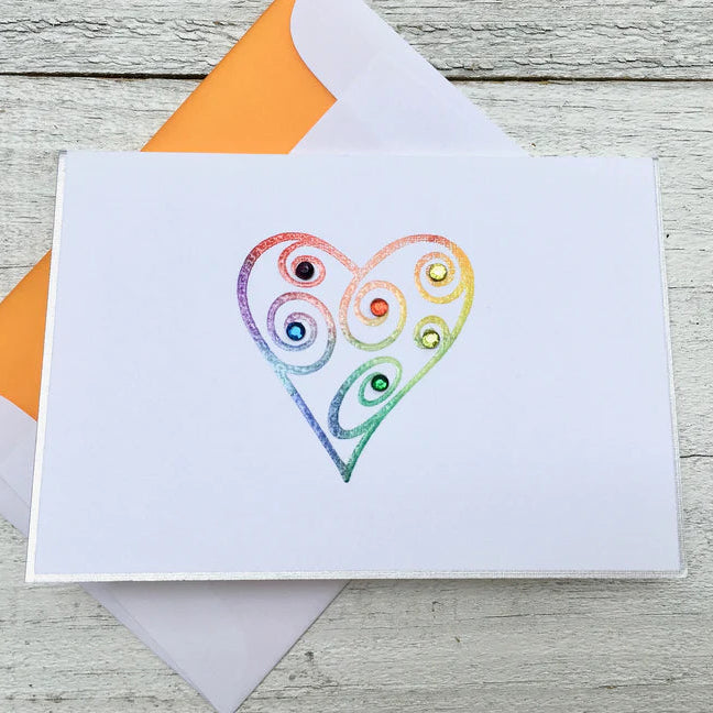 Rainbow Heart ~ Note Card ~ Set of 8