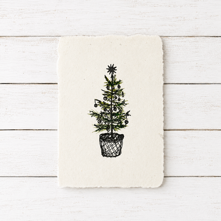 Scandinavian Christmas Tree Handmade Note Card