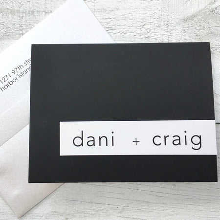 Wedding Contemporary/Black ~ Thank You Card ~ Set of 10