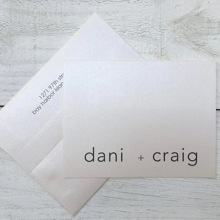 Wedding Contemporary/White ~ Thank You Card ~ Set of 10