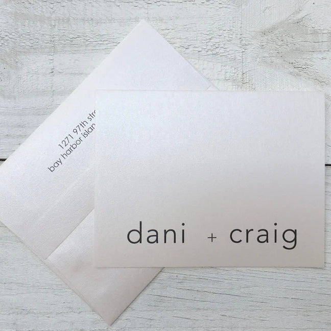 Wedding Contemporary/White ~ Thank You Card ~ Set of 10