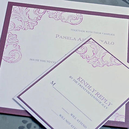 Wedding/Vintage Purple ~ Invitation