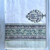 Hand Block Printed Tablecloth - Floral Topiary