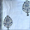 Hand Block Printed Tablecloth - Floral Topiary