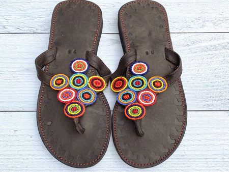 Colorful Beaded Sandals