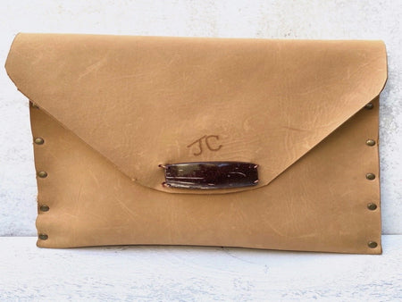 Tan Leather Clutch