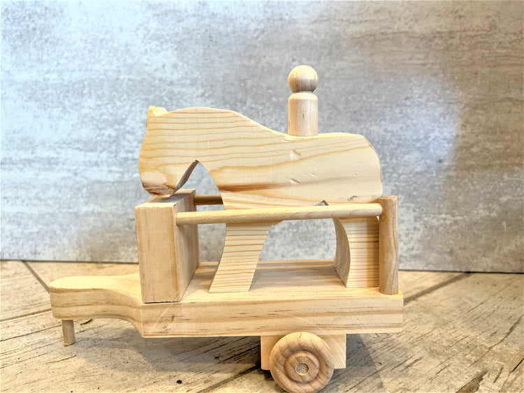 Handcrafted Wooden Baby Toys - Horse + Trailer