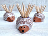Pottery Hedgehog Toothpick Holder