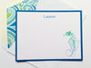 Seahorse Note Cards, Personalized Seahorse Stationery, Thank You Cards, Seahorse Stationery, Beach Note Cards, Nautical Note Cards, Set of 8