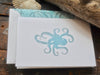 Note Cards, Octopus Stationery, Handmade Note Cards, Nautical Stationery, Beach Note Cards, Personalized Stationery, Set of 8