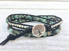 Jasper Beaded Bracelet - Leather Double Wrap - Jasper Bracelet - Jasper Jewelry - Women's Jewelry - Girlfriend's Gift - Men's Jewelry