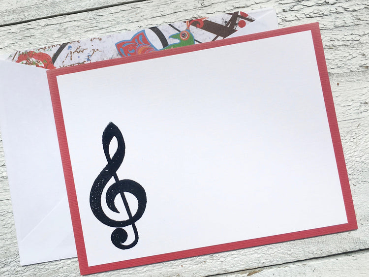 Music Note Cards, Personalized Musical Note Cards, Note Cards, Thank You Cards,  Note Cards, Personalized Stationery, Set of 8