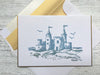 Sandcastle Note Cards, Beach Note Cards, Sandcastle Stationery, Personalized Stationery, Thank You Note Cards, Greeting Cards, Set of 8