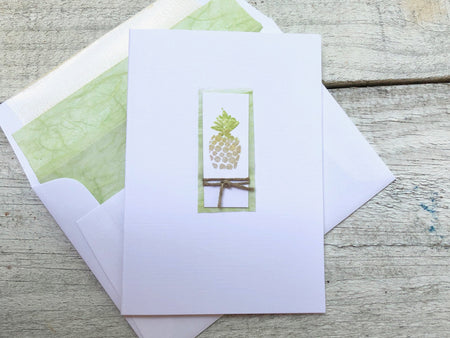 Pineapple Note Card - Pineapple Stationery - Pineapple Cards -House Warming Gift - Hostess Gift - Welcome Gift - Folded Pineapple Cards