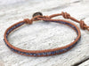 Blue Iolite Leather Om Button Wrap Bracelet