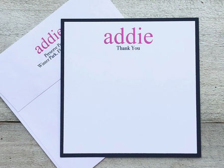 Thank You Note Card - Thank You Cards - Thank You Stationery - Personalized Cards - Personalized Stationery - Name Note Cards