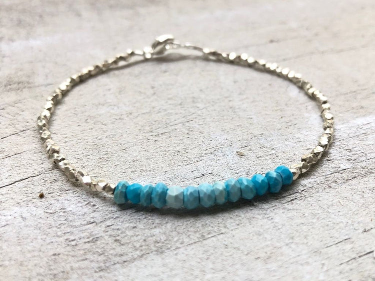 Turquoise Bracelet - Turquoise Jewelry - Silver Bracelet - Silver Jewelry - Women's Bracelet - December Birthstone - Turquoise and Silver