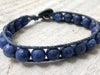 Lapis Bracelet - Lapis Wrap - Lapis Jewelry -Lapis Leather Wrap - Blue Bracelet - Girlfriend's Gift - Women's Jewelry - Men's Jewelry