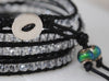 Crystal Five Wrap Bracelet - Hill Tribe Silver Button