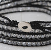 Crystal Five Wrap Bracelet - Hill Tribe Silver Button